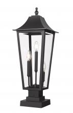 Z-Lite 5008PHBS-SQPM-BK - 3 Light Outdoor Pier Mounted Fixture