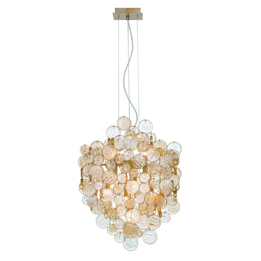 Trento 7 Light Chandelier in Antique Gold