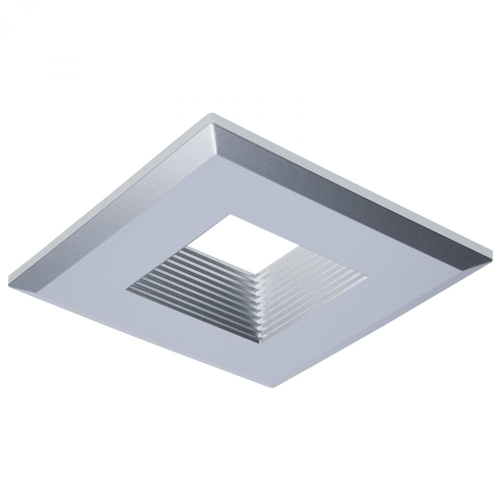 Deep Baffle Trim; 4 Inch Square; Brushed Nickel Finish