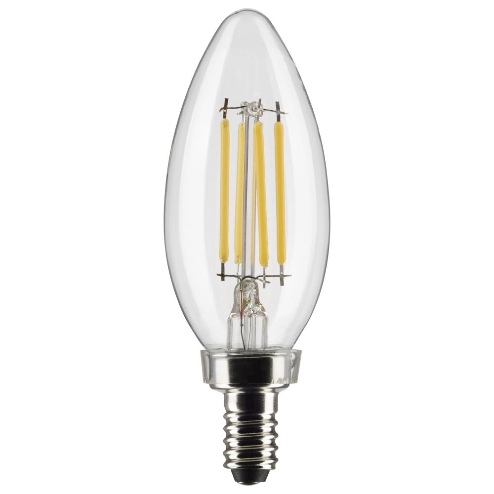 4 Watt B11 LED; Clear; Candelabra base; 90 CRI; 3000K; 120 Volt