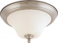 Nuvo 60/1825 - Dupont - 2 light Flush with Satin White Glass - Brushed Nickel Finish