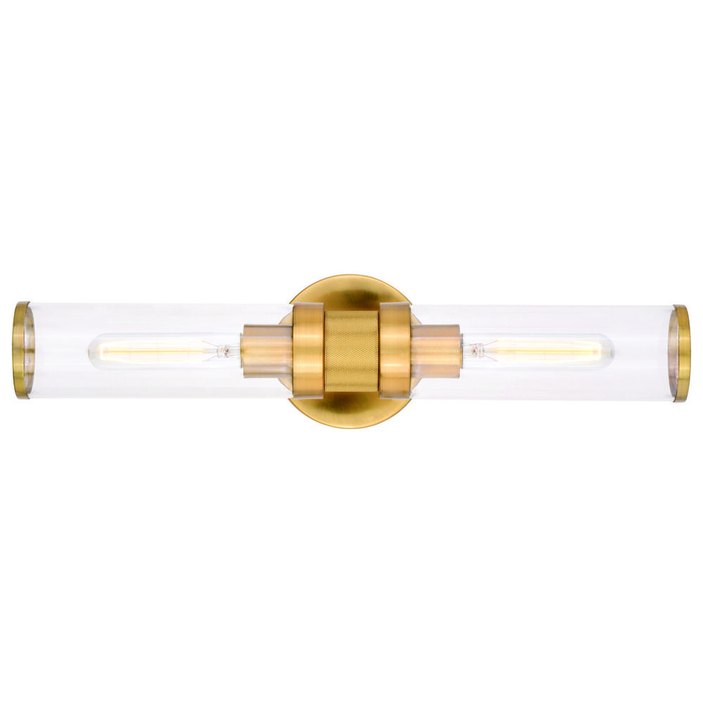 Levitt 2 Light Wall Light Satin Brass