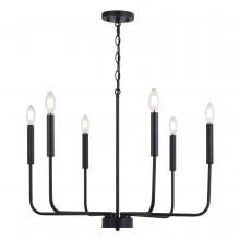 Vaxcel International H0297 - Belden 26-in. 6 Light Chandalier Matte Black