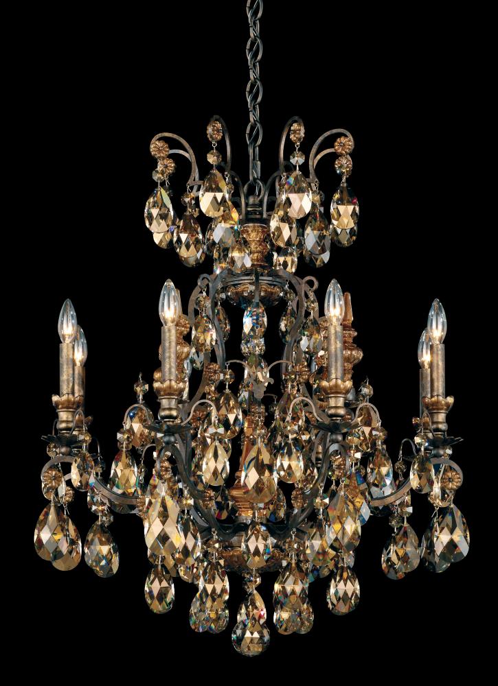 Renaissance 9 Light 120V Chandelier in Heirloom Bronze with Clear Heritage Handcut Crystal