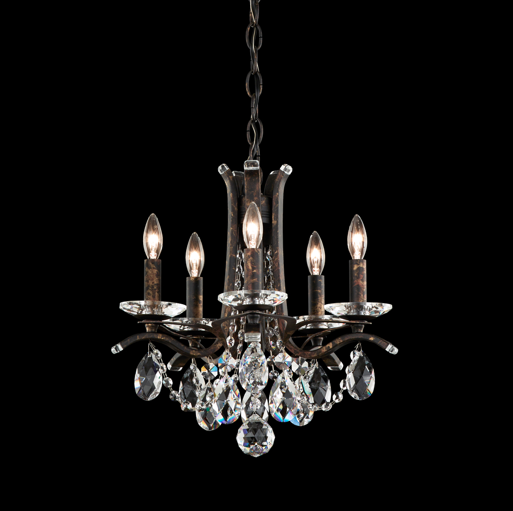 Vesca 5 Light 120V Chandelier in Heirloom Bronze with Clear Heritage Handcut Crystal