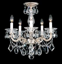 Schonbek 1870 5345-23R - La Scala 5 Light 120V Semi-Flush Mount or Chandelier in Etruscan Gold with Clear Radiance Crystal