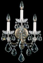 Schonbek 1870 3652-48H - New Orleans 3 Light 120V Wall Sconce in Antique Silver with Heritage Handcut Crystal