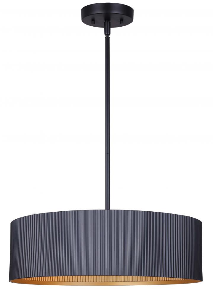 Rexton 3 Light Matte Black Modern Chandelier for Dining Rooms and Living Rooms