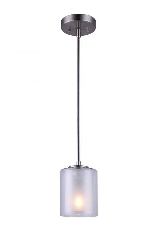 Bay 1 Light Pendant, Nickel Finish