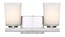 Canarm IVL472A02BN - Hartley, 2 Lt Vanity, Flat Opal Glass, 100W Type A, 14" x 8" x 6 1/2"