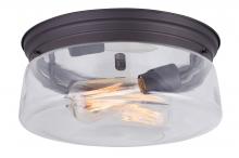 Canarm IFM679A12ORB - ALBANY, 2 Lt Flush Mount, Clear Glass, 60W Type A, 12" W x 6" H, Easy Connect Included