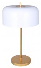 Canarm ITL2098B23GDW - MILLI 23 in. Gold Table Lamp with Matte White Metal Shade and Line Switch