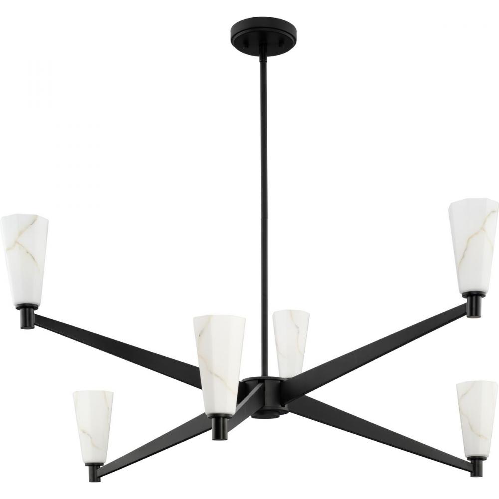 Tosca Collection Six-Light Matte Black Modern Luxe Chandelier