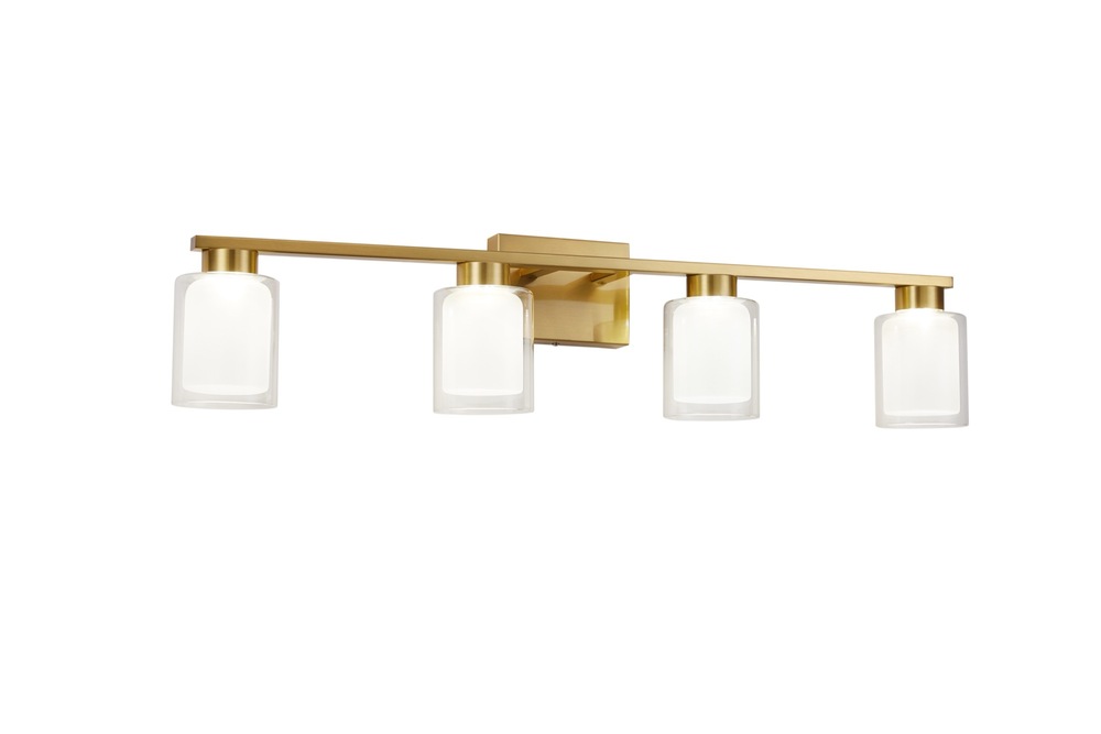 Saville Collection 4-Light Bathroom Vanity Fixture Brass