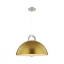 Artcraft AC12001BR - Pantheon-1-Light Pendant-19.5"-Gold/White