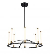 Artcraft SC13088BB - Infiniti Collection 8-Light Integrated LED Chandelier, Matte Black & Brass