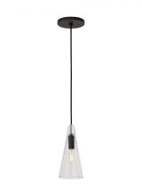 Visual Comfort & Co. Modern Collection SLPD281CB-L - Sean Lavin Selina 1-LT dimmable small accent pendant with nightshade black finish and glass shade