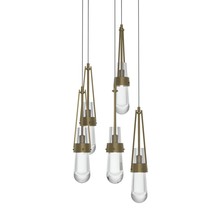 Hubbardton Forge - Canada 131127-SKT-LONG-84-ZM0434 - Link 5-Light Clear Glass Pendant