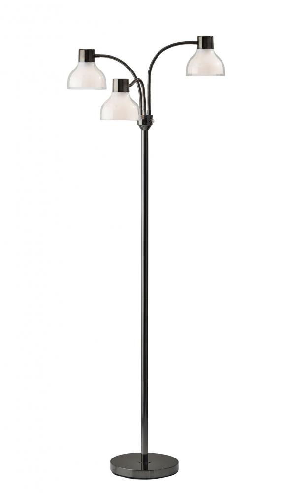 Presley 3-Arm Floor Lamp - Black Nickel