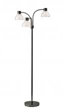 AFJ - Adesso 3566-01 - Presley 3-Arm Floor Lamp - Black Nickel