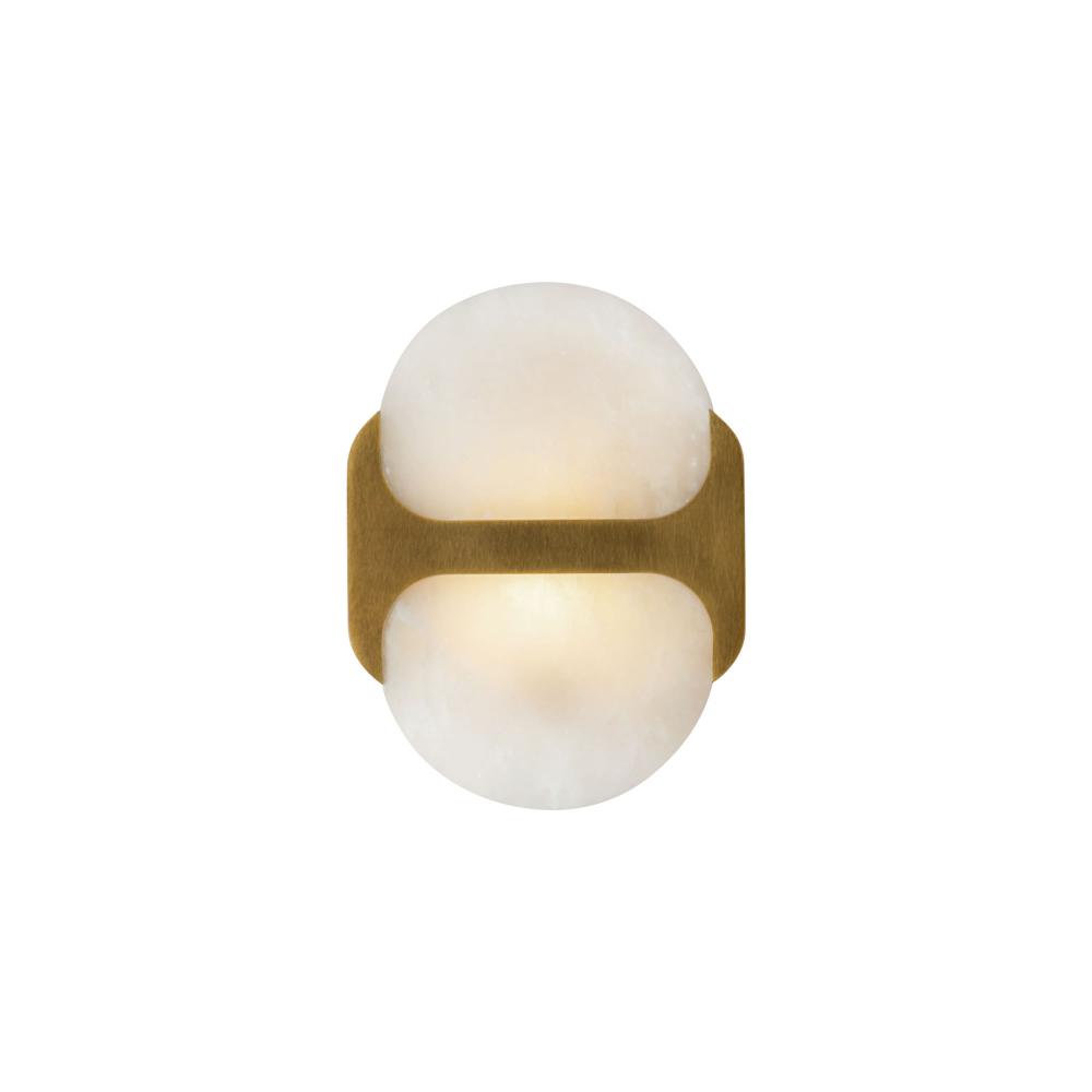 Odin 9-in Vintage Brass/Alabaster Socket Wall Vanity