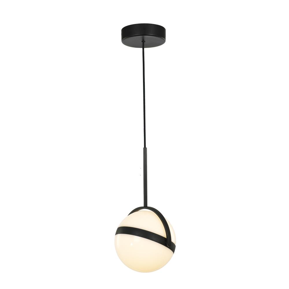 Globo 7-in Matte Black LED Pendant