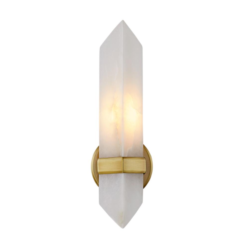 Valencia 5-in Vintage Brass/Alabaster 1 Light Wall/Vanity