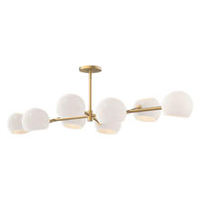 Alora Lighting LP548848BGOP - Willow 48-in Brushed Gold/Opal Matte Glass 8 Lights Linear Pendant