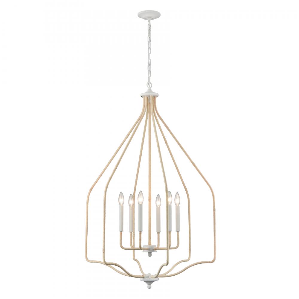 Breezeway 28'' Wide 6-Light Pendant - White Coral