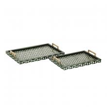 ELK Home H0807-9764/S2 - Futrelle Tray - Set of 2 Dark Green (2 pack) (2 pack)