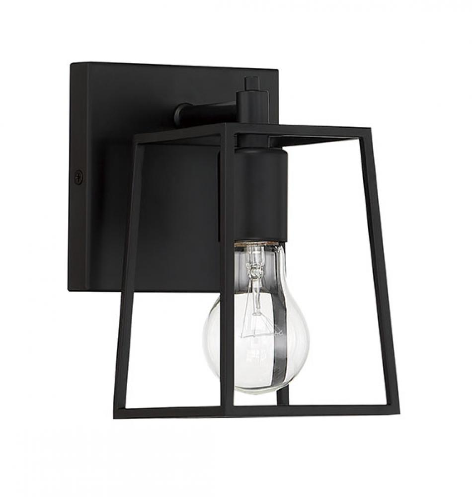 Dunn 1 Light Wall Sconce in Flat Black