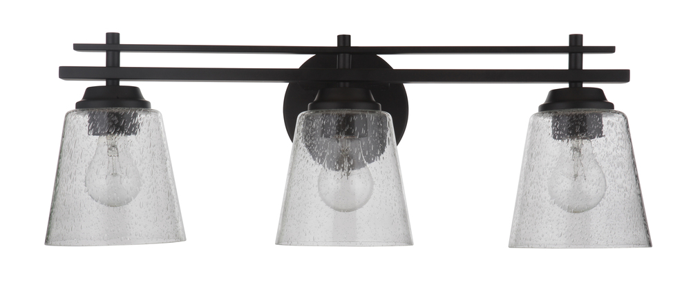 Drake 3 Light Vanity in Flat Black