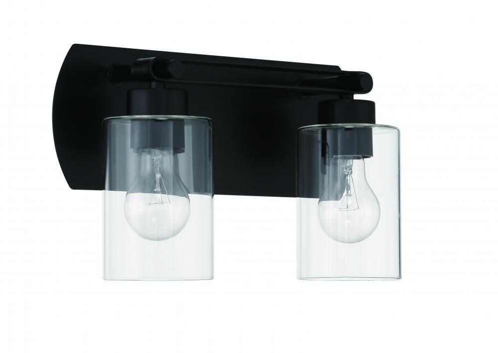 Hendrix 2 Light Vanity in Flat Black