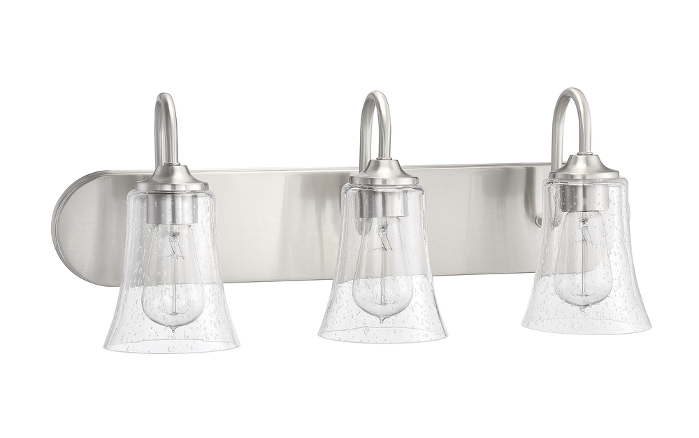 Gwyneth 3 Light Vanity in Brushed Polished Nickel