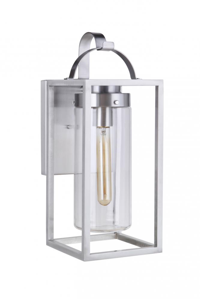 Neo 1 Light Large Outdoor Wall Lantern in Satin Aluminum