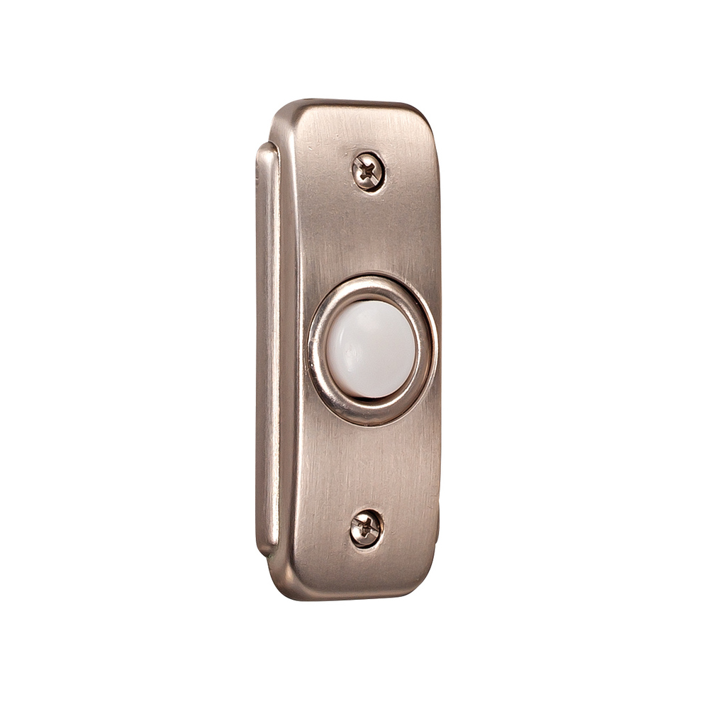 Recessed Mount Stepped Rectangle LED Lighted Push Button in Pewter