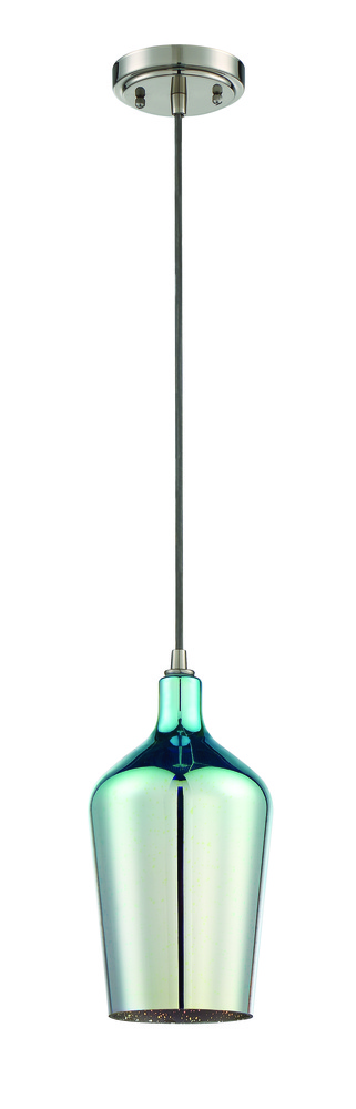 6" 1 Light Mini Pendant in Brushed Polished Nickel