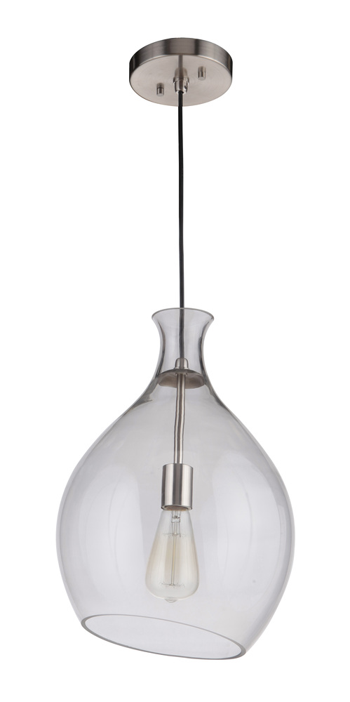 Zuni 1 Light Pendant in Brushed Polished Nickel