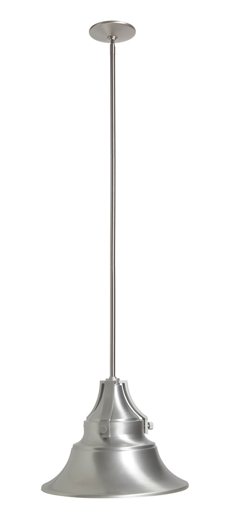 Union 1 Light Large Outdoor Pendant in Satin Aluminum