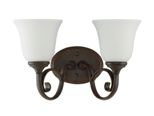 Craftmade 24202-MB-WG - Barrett Place 2 Light Vanity in Mocha Bronze (White Glass)