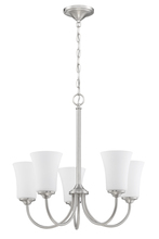 Craftmade 50425-BNK-WG - Gwyneth 5 Light Chandelier in Brushed Polished Nickel (White Glass)