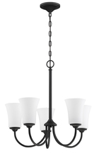 Craftmade 50425-FB-WG - Gwyneth 5 Light Chandelier in Flat Black (White Glass)