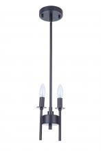 Craftmade 54392-FB - Larrson 2 Light Mini Pendant in Flat Black