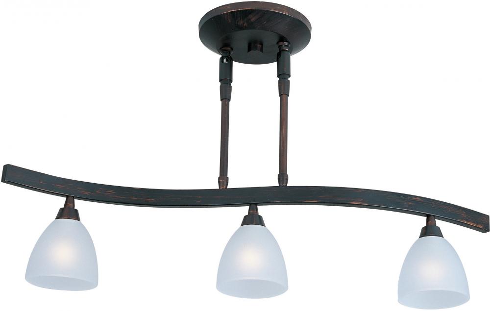 Three Light Bronze Directional Semi-Flush Mount